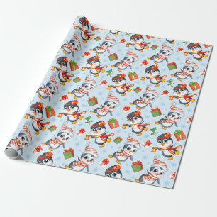 Holiday Penguins Geschenkpapier