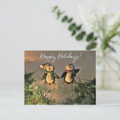 Holiday Penguins Postkarte (Stehend Vorderseite)