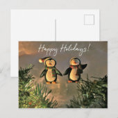 Holiday Penguins Postkarte (Vorne/Hinten)