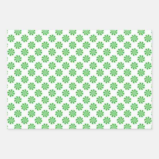 Holiday Peppermint Candy Cane Pattern Geschenkpapier Set (Vorderseite 3)