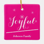 Holiday Personalisiert Name Script Chic Hot Pink Keramikornament (Vorderseite)