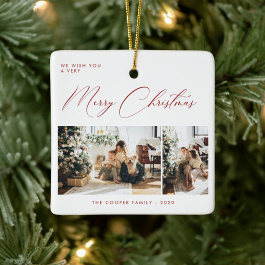 Holiday Photo Card | Modern Christmas Keramikornament (Baum)