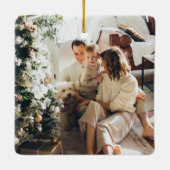 Holiday Photo Card | Modern Christmas Keramikornament (Rückseite)