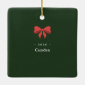 Holiday Photo Festive Floral Ceramic Ornament (Rückseite)