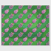 Holiday Pig in Weihnachtsmannmütze Pattern auf Grü Geschenkpapier (Flach)