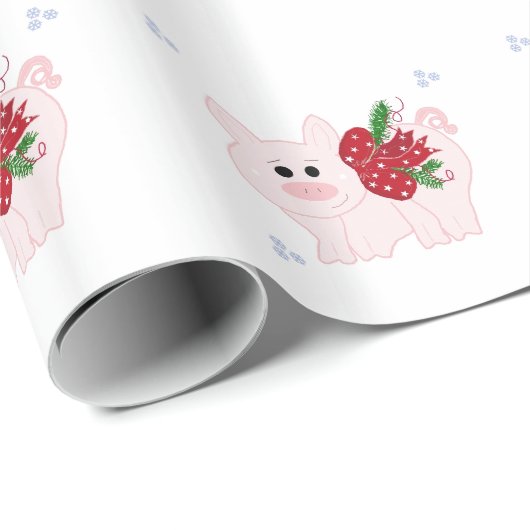 Holiday Piglet Geschenkpapier (Rolleneckpunkt)