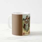Holiday Pilgrim Woman Vintag Erntedank Tasse (Vorderseite Links)