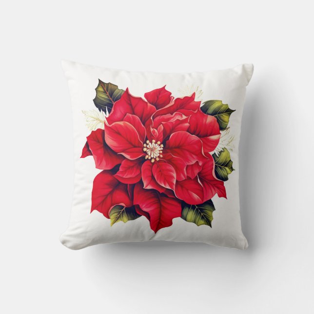 Holiday Pillow-Poinsettia Kissen (Vorderseite)