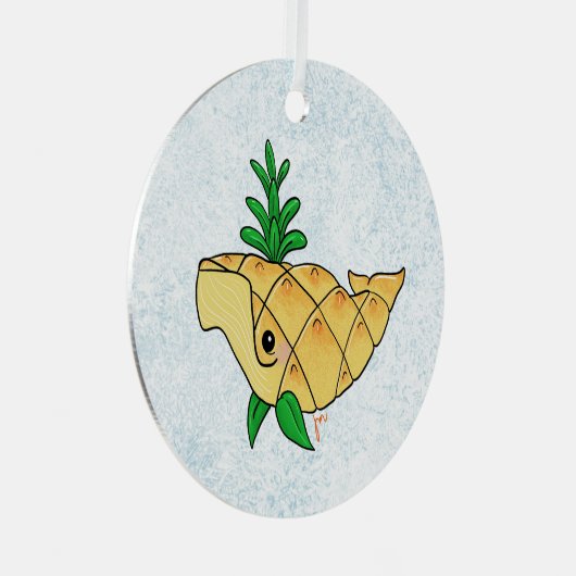 Holiday Pinaple Ornament Aus Metall (Vorderseite Rechts)