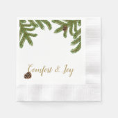 Holiday Pine Boughs Comfort und Joy Paper Napkin Serviette (Vorderseite)