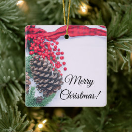 Holiday Pine Cine Collection Keramikornament