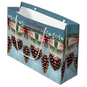 Holiday Pine Cone Große Geschenktüte (Vorderseite Schrägansicht)