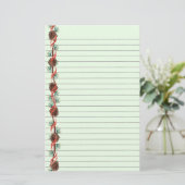 Holiday Pine Cone Lined Stationery Briefpapier (Stehend Vorderseite)
