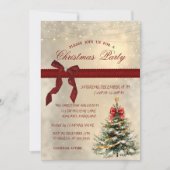 Holiday Pine Tree Bow Corporate Christmas Party Einladung (Vorderseite)
