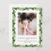 Holiday Pine | Weihnachts-Foto Feiertagspostkarte (Vorne/Hinten)