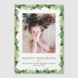 Holiday Pine | Weihnachts-Foto Magnetkarte