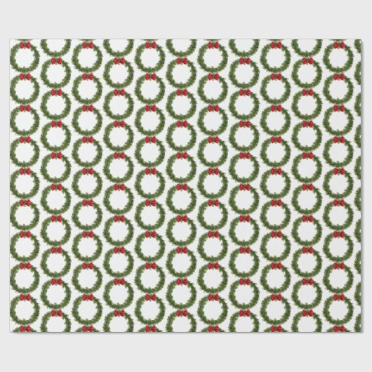 Holiday Pine Wreath and bow Geschenkpapier (Flach)
