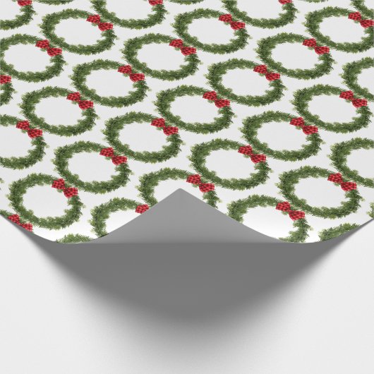 Holiday Pine Wreath and bow Geschenkpapier (Ecke)