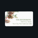 Holiday Pinecone Christmas Return Address Label Adressaufkleber<br><div class="desc">Die Rücksendeadressen-Aufkleber in den Aquarellkiefernwäldern sind perfekt für Ihre Korrespondenz.</div>