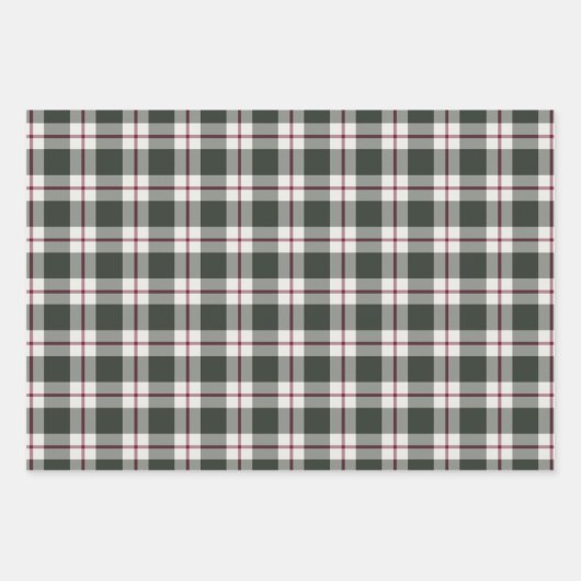 Holiday Pinecone Evergreen Emerald Karierte Weihna Geschenkpapier Set (Vorderseite 3)