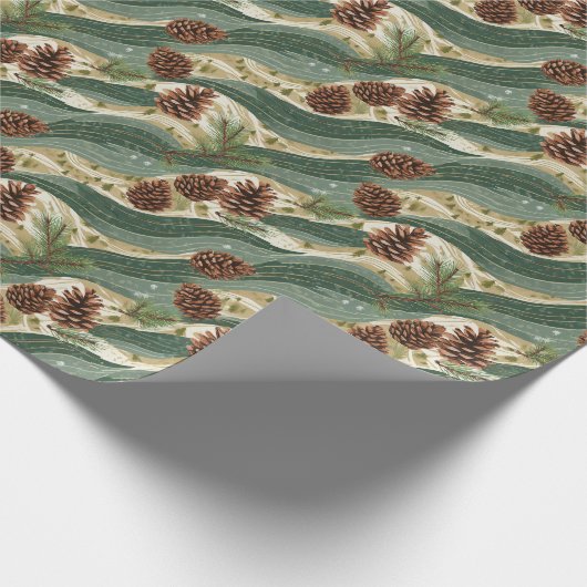 Holiday Pinecone Geschenkpapier (Ecke)