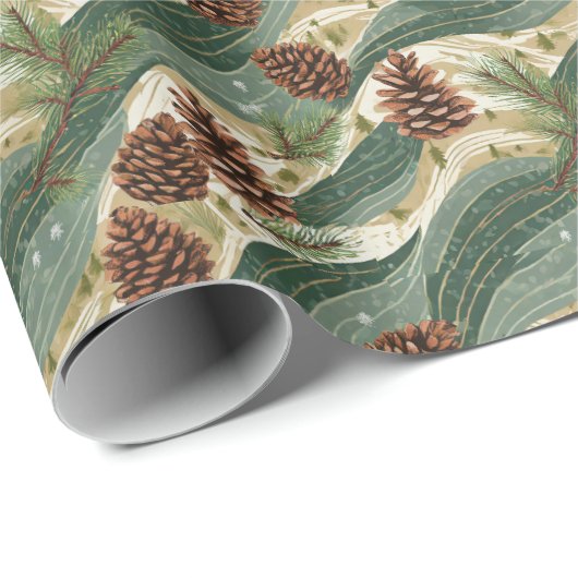 Holiday Pinecone Geschenkpapier (Rolleneckpunkt)