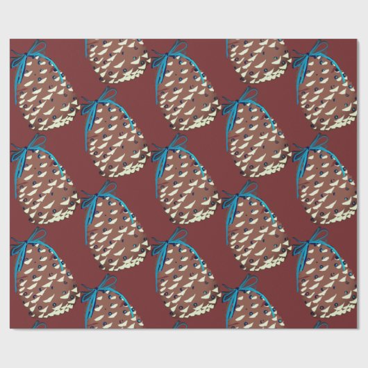 Holiday Pinecones Wrapping Paper Geschenkpapier (Flach)