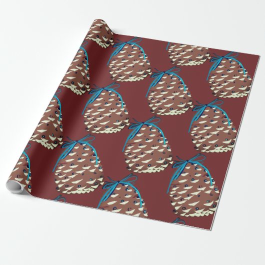 Holiday Pinecones Wrapping Paper Geschenkpapier (Ungerollt)