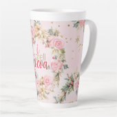 Holiday Pink Frohe Weihnachts Beaux Custom Message Milchtasse (Rechte Ecke)