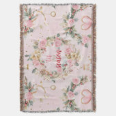 Holiday Pink Frohe Weihnachts Beaux Wreath Custom Decke (Vorderseite Vertikal)