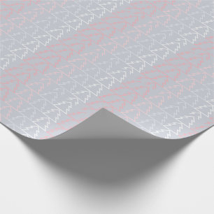 Holiday Pink Gray Weihnachtsbaumen Moderne Geschenkpapier