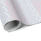 Holiday Pink Gray Weihnachtsbaumen Moderne Geschenkpapier (Rolleneckpunkt)