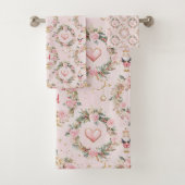 Holiday Pink Merry Nutcracker Beaux Custom Kraut Badhandtuch Set (Insitu)