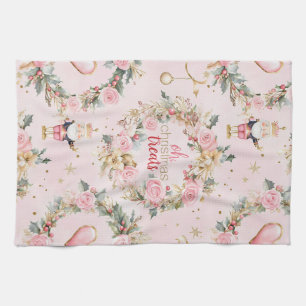 Holiday Pink Merry Nutcracker Beaux Custom Kraut Geschirrtuch