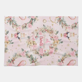 Holiday Pink Merry Nutcracker Beaux Custom Kraut Geschirrtuch