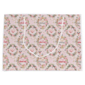 Holiday Pink Merry Nutcracker Beaux Custom Message Große Geschenktüte (Vorderseite)