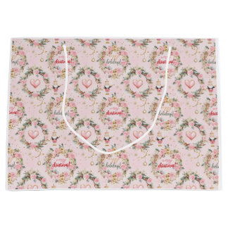 Holiday Pink Merry Nutcracker Beaux Custom Message Große Geschenktüte