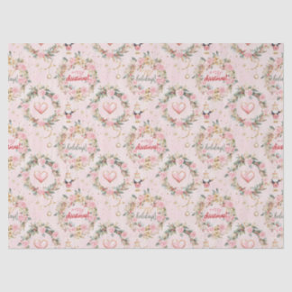 Holiday Pink Merry Nutcracker Beaux Custom Message Seidenpapier