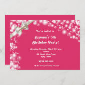 Holiday Pink mit Bow Glitzer Einladung (Vorne/Hinten)