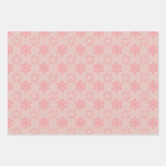 Holiday Pink Nutcracker Snowflake Geschenkpapier Set (Vorderseite)