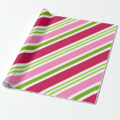 Holiday Pink Retro Candro Weihnachtswrapping Papie Geschenkpapier (Ungerollt)