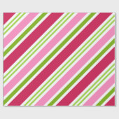 Holiday Pink Retro Candro Weihnachtswrapping Papie Geschenkpapier (Flach)