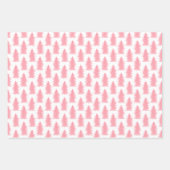 Holiday Pink Weißes Weihnachtswrapping Paper Sheet Geschenkpapier Set (Vorderseite)