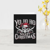 Holiday Pirate Yo Ho Ho Frohe Weihnachts-Weihnacht Karte (Gelbe Blume)