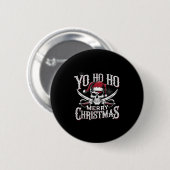 Holiday Pirate Yo Ho Ho Merry Christmas Santa Hat Button (Vorne & Hinten)