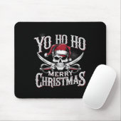 Holiday Pirate Yo Ho Ho Merry Christmas Santa Hat  Mousepad (Mit Mouse)
