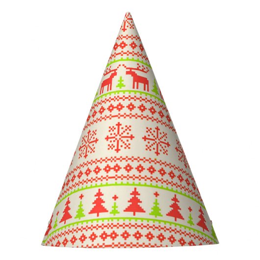 Holiday Pixel Party Hat Partyhütchen (Vorderseite)