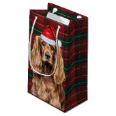 Holiday Plaid Cocker Spaniel Christmas Dog  Kleine Geschenktüte (Rückseite Schrägansicht)