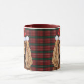Holiday Plaid Cocker Spaniel Christmas Santa Dog Tasse (Zentrum)