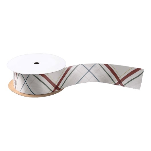 Holiday plaid simple classic maroon, green, navy satinband (Spule)